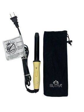 Sutra Mini 30CIM-B53 Travel Ceramic Curling Wand Cool Tip Pouch in Pastel Yellow